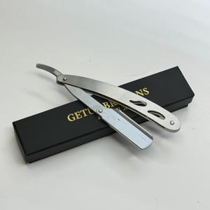 GETUP Stainless Steel <b>Single</b> <b>Blade</b> Safety <b>Razor</b> Men's Wet Shaving Barber Shop Use Silver Color - Product Image 3