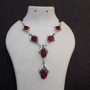 NIKHIL GEMS Magnifique pendentif vintage en grenat plaqué or, en argent sterling 925, fait main, bijoux en pierres précieuses, tiers - Product Image 1