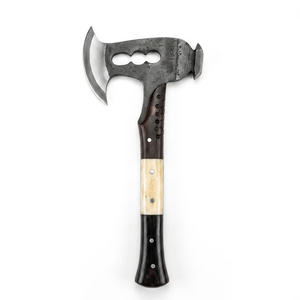 Hacha Vikinga de Doble Hoja de Acero al Carbono MS Enterprises, Hecha a Mano, Cabeza Grabada, Mango de Madera, Forjada por Caída, 12 Pulgadas, Industrial - Product Image 2