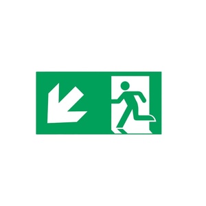 Panneau de sortie de secours avec flèche gauche - PVC luminescent 200*400mm - Product Image 1