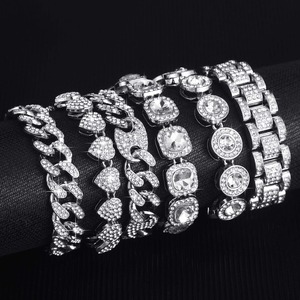 Top Quality Moissanite Hiphop Bracelet Iced Out Jewelry for <b>Men</b> and Women Fashion Accessory Available At Best Price - Product Image 1