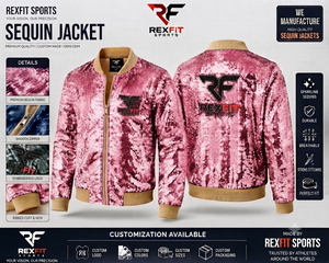 Custom <b>Sparkling</b> Sequin Bomber <b>Jacket</b> Velvet Track Top Feather Pattern Winter Fashion Outerwear OEM ODM - Product Image 4