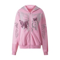 Hoodie Wanita Berhias Rhinestone – Pullover Kristal Berkilau 100% Katun Fleece Hoodie Fashion Untuk Wanita |   Hoodie Berkilauan
