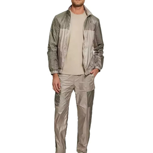 ชุดเซ็ตเสื้อแจ็คเก็ตและกางเกงวอร์มแบบซิป ยูนิเซ็กซ์ สั่งทำได้ เป็นมิตรต่อสิ่งแวดล้อม ระบายอากาศได้ดี กันลม ผลิตจากไนลอน มีไซส์พลัส - Product Image 1