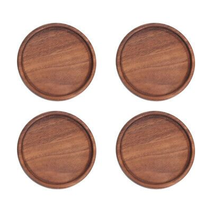 Juego de Platos de Madera Ecológicos de Lujo, Diseño Redondo Clásico, Hechos a Mano y de Grado Alimenticio por blossom craft india - Product Image 1