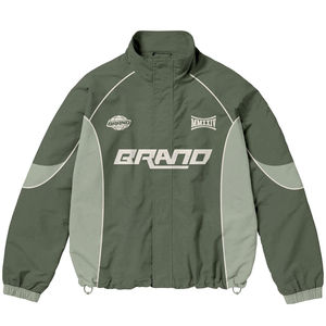 Custom Mens Oversized Nylon Tracksuit Reflective Windbreaker <b>Jacket</b> Zip Up Jogging Set OEM Wholesale Manufacturer Two Piece Tech - Product Image 3