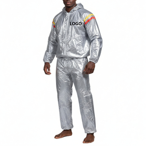 Traje de sauna con cremallera de poliéster ecológico de alta calidad, personalizable, venta al por mayor directa de fábrica OEM para fitness y pérdida de peso - Product Image 1