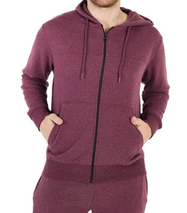 Men's 100% Cotton Winter Sportswear Set Eco-friendly Hooded Two-Pieces Tracksuit Breathable Solid Color Anti-Bacterial - Product Image 3