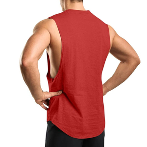 Nouveau débardeur tricoté rouge sans manches pour homme 2026, col rond, couleur unie, respirant, idéal pour l'entraînement et la gym - Product Image 5