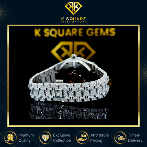 Reloj de Pulsera de Alta Calidad con Movimiento Automático de Cuarzo, Resistente al Agua, VVS, Unisex, Acero Inoxidable, Cristal de Zafiro, Diamantes Moissanite - Product Image 5