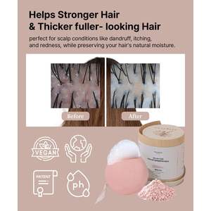 Barre de shampooing à l'argile rose végétalienne Erigeron Forme solide avec ingrédients naturels et huile de noix de coco Caractéristique antipelliculaire - Product Image 2
