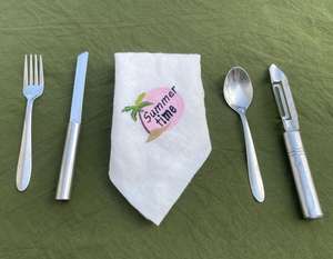 Servilletas de lino hechas a mano con bordado, tela reutilizable para decoración de mesas de boda, juego de tela sostenible para comedor. - Product Image 6