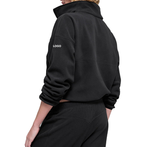 Conjunto de sudadera y pantalón de forro polar de marca privada para mujer, conjunto de 2 piezas, conjunto cómodo y holgado para estar en casa en invierno, forro polar de poliéster, OEM personalizado - Product Image 2