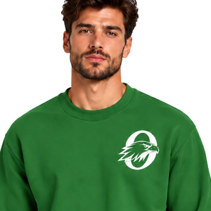 Kelly Green <b>Men</b> Sweatshirt Crew Neck <b>Long</b> <b>Sleeve</b> Pullover Casual Fleece <b>Top</b> Custom Logo Streetwear Winter Sportswear Wholesale - Product Image 3