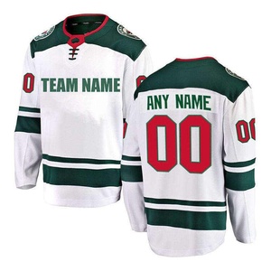Camiseta de hockey sobre hielo blanca personalizada, unisex, de manga larga, con estampado sublimado, que absorbe la humedad, transpirable, de poliéster, con cuello en V, nombre del equipo, cualquier diseño - Product Image 3