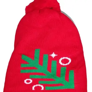 Christmas pom pom celebration hat made of wool can be customized designs colors material packing fast production made in India.