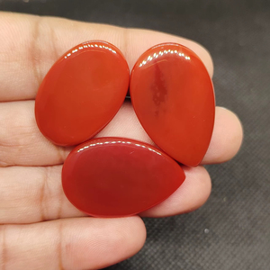 Red Onyx Coffin Shape Gemstone Flat Back Calibrated Teardrop Shape Wholesale cabochon - Product Image 1