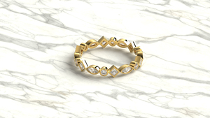 18K Gold Bezel Set Multi Shape Diamond Eternity Band Marquise Princess Round Cut Diamond <b>Ring</b> <b>Stacking</b> <b>Ring</b> Jewelry for Women - Product Image 3
