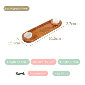 Wooden Eco-Friendly Reusable Serving <b>Platter</b> with Divided Sections for Chips and Dip Rustic Multi-Purpose Tableware - Product Image 6