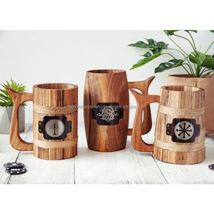 Tasses à bière en bois de haute qualité tasse en bois avec poignée pour thé café vin et bière pour cadeaux d'affaires prix de gros par Tayyab Inde - Product Image 1