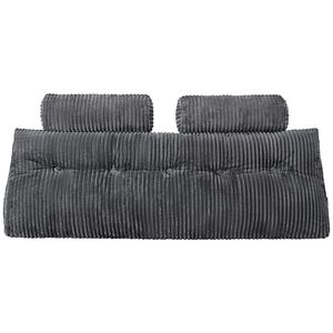 Cuscino a cuneo per testiera letto matrimoniale con 2 tasche laterali, 2 poggiatesta, lavabile, in flanella, per lettura a letto e relax, per letti matrimoniali - Product Image 6