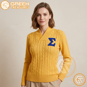 Cardigan personnalisé en acrylique brodé Sigma Gamma Rho, col en V, hiver, décontracté, qualité supérieure, respirant, pour femmes grecques de sororité - Product Image 5