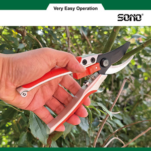 Tijeras de Jardinería Industriales SONO J13, Hoja de Acero al Carbono, Mango de Aleación con Agarre Suave, Color Naranja, Tijeras de Corte Multiusos - Product Image 3