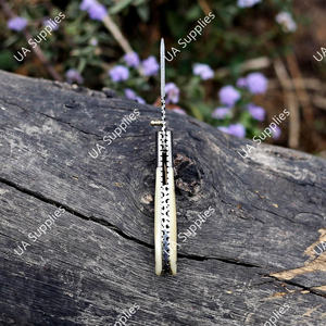 Cuchillo Plegable de Acero de Damasco Forjado a Mano de Alta Calidad con Perilla de Pulgar, Mango de Hueso de Camello, Bloqueo Liner Lock, Táctico EDC para Camping y Caza - Product Image 5