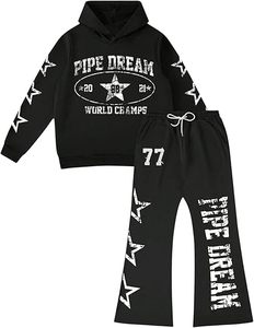 Conjunto Deportivo de 2 Piezas para Hombre, Resistente al Viento, con Sudadera con Capucha y Estampado Gráfico de Manga Larga y Pantalones Deportivos de Diseño - Product Image 1