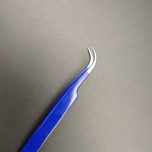 Pince à cils courbée à pointe fine, outil d'isolation pour extensions de cils, en acier inoxydable, professionnelle - Product Image 1