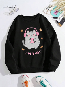 Nouveaux Sweats à Capuche Femme de Qualité – Motifs Chat Mignon « I'm Busy » – Confortables et Chauds pour l'Automne et l'Hiver 2026 - Product Image 1