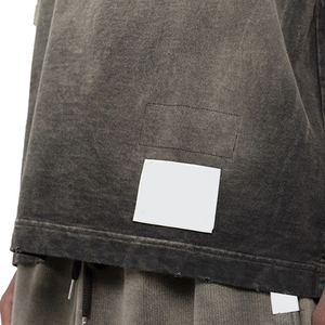 T-shirts unisexes personnalisés été 2026 effet vieilli, confortables, respirants, grandes tailles, en coton, style vintage usé, OEM - Product Image 6