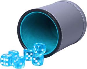 Vaso mezclador de dados de cuero hecho a mano, moldeado, apilable, para juegos de mesa, bar, pub, con 10 dados para Farkle, regalo para fiestas - Product Image 5