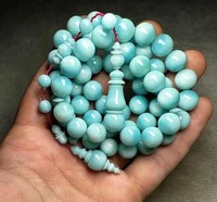 Nouveau chapelet musulman en résine avec 33 perles turquoise, design ange, compteur Tasbih, bijoux écologiques de haute qualité