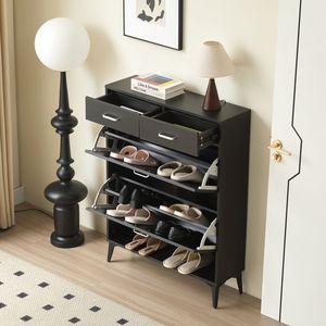 Scarpiera Moderna Autoportante con 2 Cassetti Ribaltabili, Organizzatore di Grandi Dimensioni con 2 Cassetti - Product Image 2