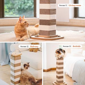 Griffoir pour chat en carton de 24,2 pouces, griffoir pour chats d'intérieur, planche à griffer pour chatons ou chats de petite taille - Product Image 4