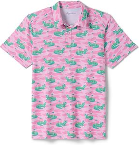 Vêtements de golf pour hommes, polo respirant léger sans couture à imprimé animal - Product Image 1