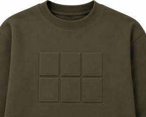 Sudadera de Cuello Alto Verde Oliva para Hombre, Corte Regular, Patrón Geométrico en Relieve, Estilo Minimalista, Tejido de Punto para Invierno, ODM - Product Image 5