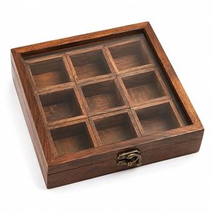 Six Blends Eco-Friendly American Style Multifunction Spice Box Set with Sheesham Wood Containers & Spoon <b>for</b> <b>Kitchen</b> Masala - Product Image 2