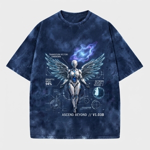 T-shirt décontracté surdimensionné pour homme en coton délavé personnalisé, à manches courtes, avec tissu satiné respirant à séchage rapide - Product Image 1