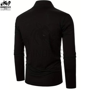 Excellent Quality Half-zip Versatile Short Sleeve O-neck Formal Knitted <b>Polyester</b> Cotton Layer Top Chest Pocket - Product Image 2