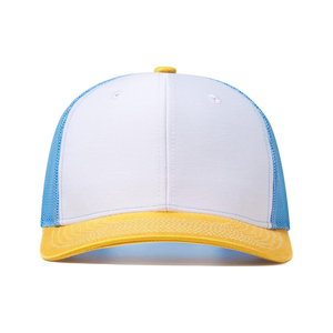 Gorra Trucker Blanca, Azul y Amarilla de 6 Paneles, Malla Ajustable, Unisex, Casual, Primavera Verano, Artículo 2026 - Product Image 2