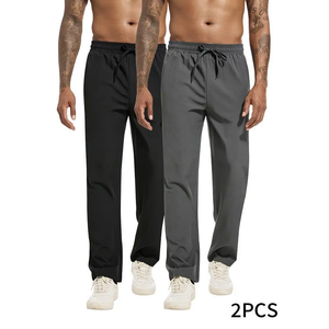 Pantalones Largos Deportivos de Pierna Recta para Hombre, Pantalones Casuales de Color Puro, Cómodos, Transpirables, Moda de Verano - Product Image 2