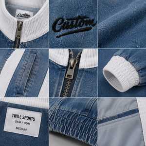 Custom Men's Varsity Jacket Plain Dyed Solid Casual Windproof Breathable Anti-Bacterial Heated Turn-down Collar <b>Covered</b> <b>Button</b> - Product Image 4