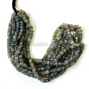Cuentas Heishi de Labradorita Azul Intensa de 5-6MM, Cuentas de Labradorita con Múltiples Reflejos, Cuentas de Labradorita Lisas para la Creación de Joyas - Product Image 2
