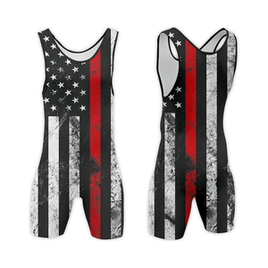 Maillots de lutte pour hommes Stripe Honor Visual Emblem, antidérapants avec grip en silicone, ventilés, double couche, pour le sport - Product Image 1