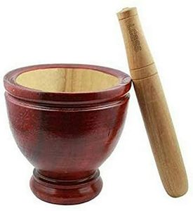 Handmade Solid Wooden Mortar And Pestle Set For <b>Grinding</b> Herbs Spices Seeds And Kitchen Use - Product Image 2