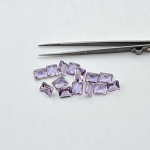 4x6mm Natural Rose De France Rosa amatista facetada Octágono princesa corte piedra preciosa suelta para joyería precio de fábrica al por mayor - Product Image 1