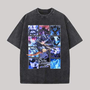 Camiseta Oversize Vintage de Algodón 100% de Alto Gramaje con Hombros Caídos, Lavado Ácido, Tejida, Tallas Grandes para Hombre al por Mayor - Product Image 2