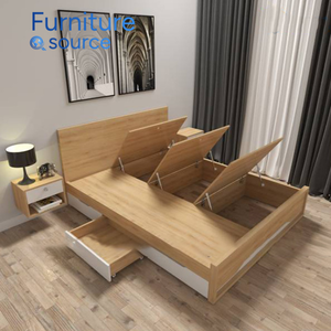 Cadre de lit intelligent en bois, taille king, bois massif, durable |   Commodes de rangement modernes, fabrication directe d'usine au Vietnam, haute qualité - Product Image 2